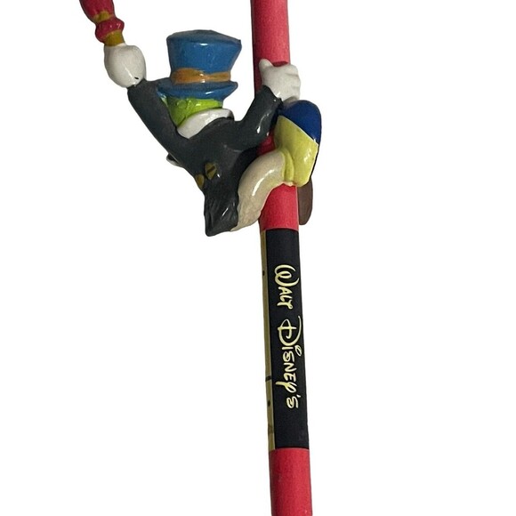 Vintage Disney PINOCCHIO JIMINY CRICKET Pencil with Topper Figure Applause - Picture 2 of 8